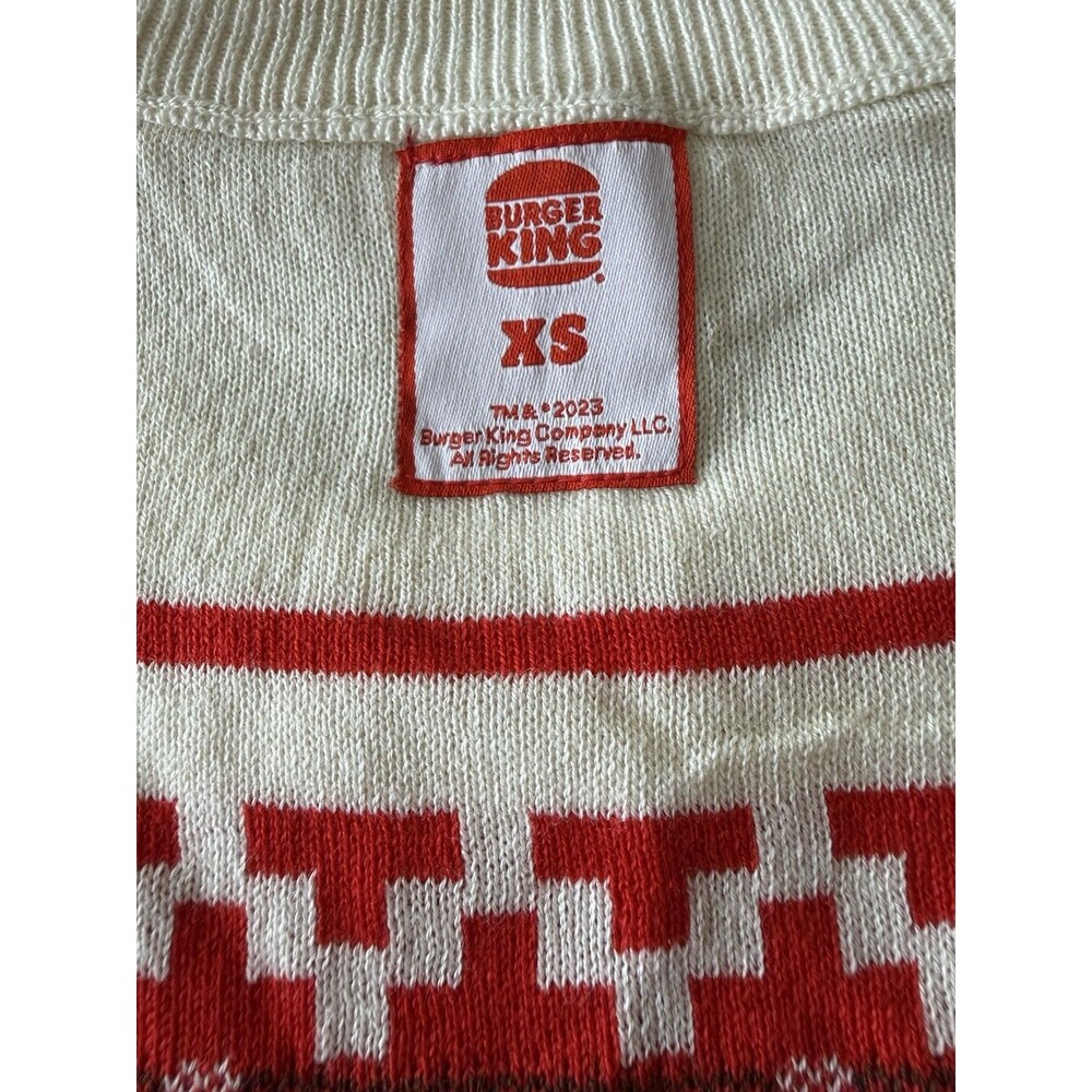 Burger King 2023 Merchandise RARE Ugly Christmas Sweater Size XS - Picture 3 of 6